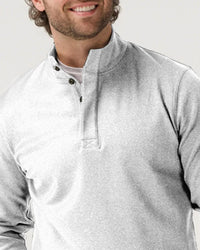 The Normal Brand Puremeso Everyday Button Pullover in stone - men's long sleeve top - detail view