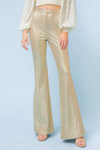 FLYING TOMATO Groovy Baby Pant in gold - women's pants