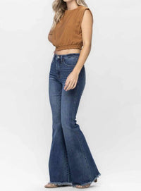 Judy Blue - High Waist Tummy Control Fray Hem Jeans - Plus