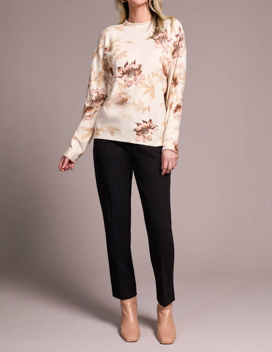 Tribal - Printed Funnel Neck Long Sleeve Top