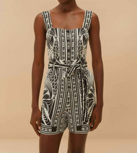 Farm Rio - Monochrome Elegance Scarf Romper