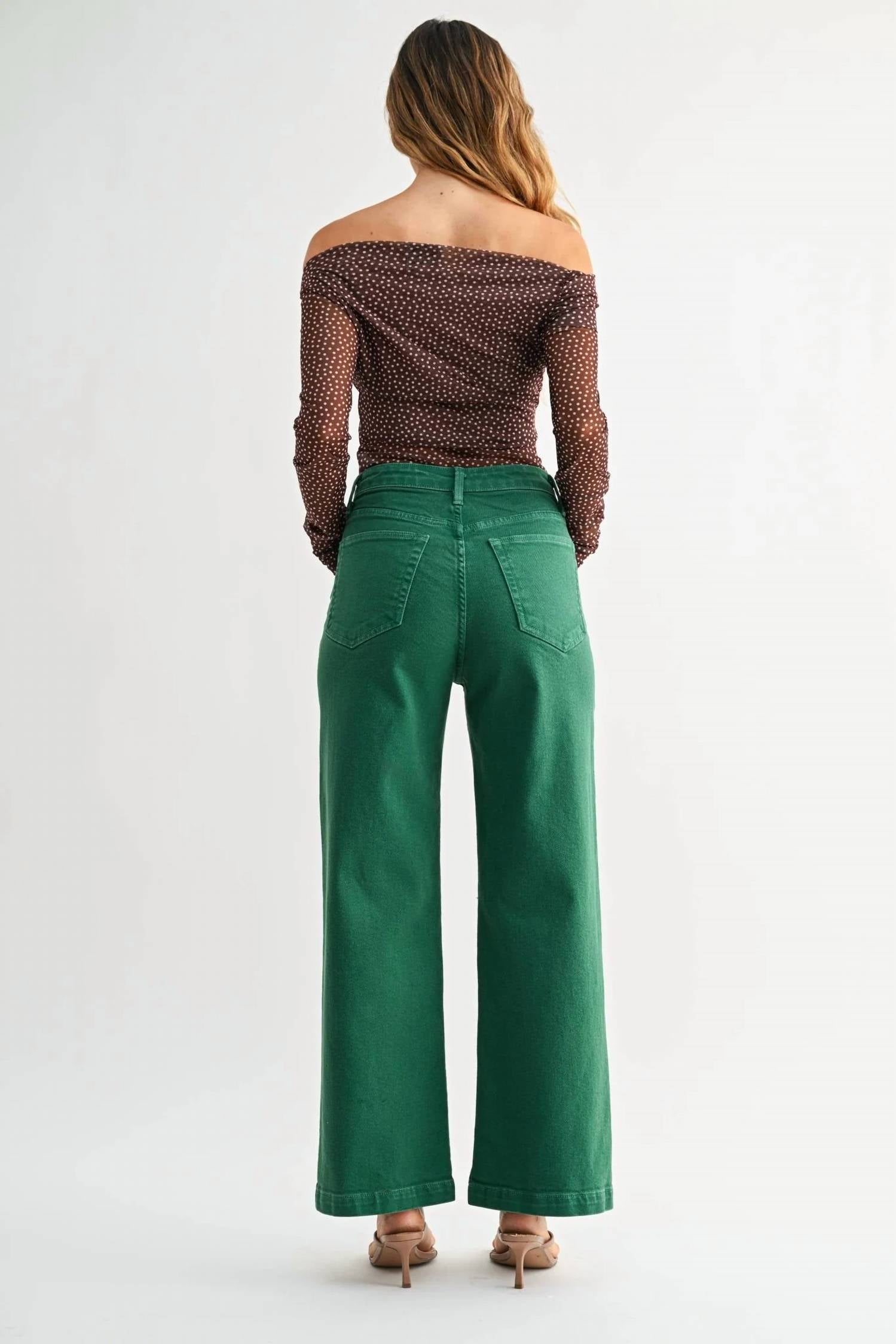 Just Black Denim - Patch Pocket Wide Leg Jeans
