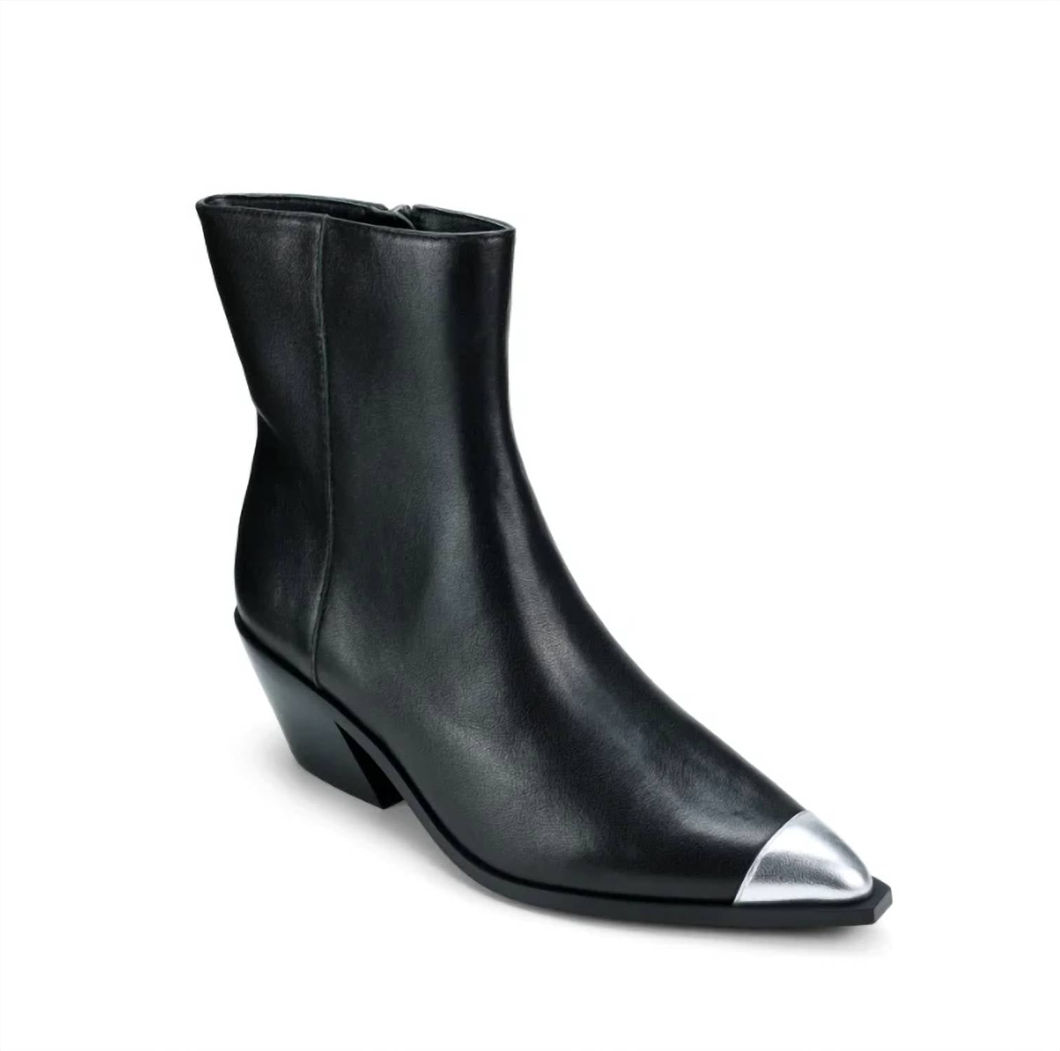 Yosi Samra - Women's Ankle Boot With Silver Tip