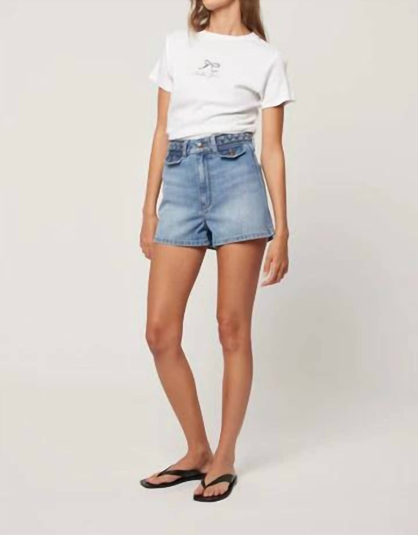 ROLLA'S Pretty Bow Classic Tee in cloud 7274 - women's t-shirt - alternate view