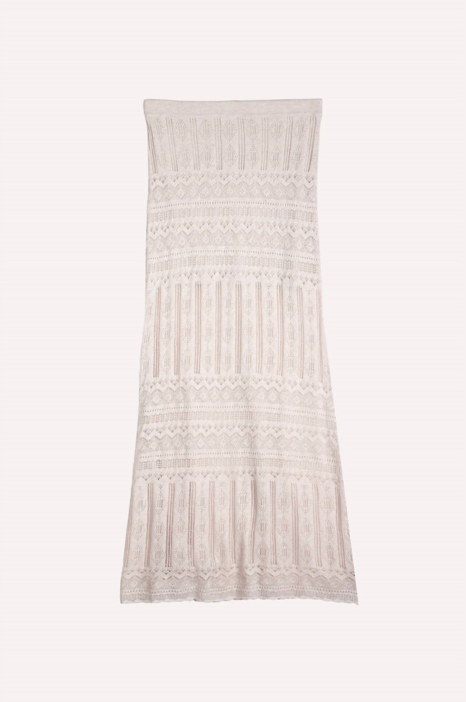 Minnie Rose - Cotton Blend Maxi Lace Skirt
