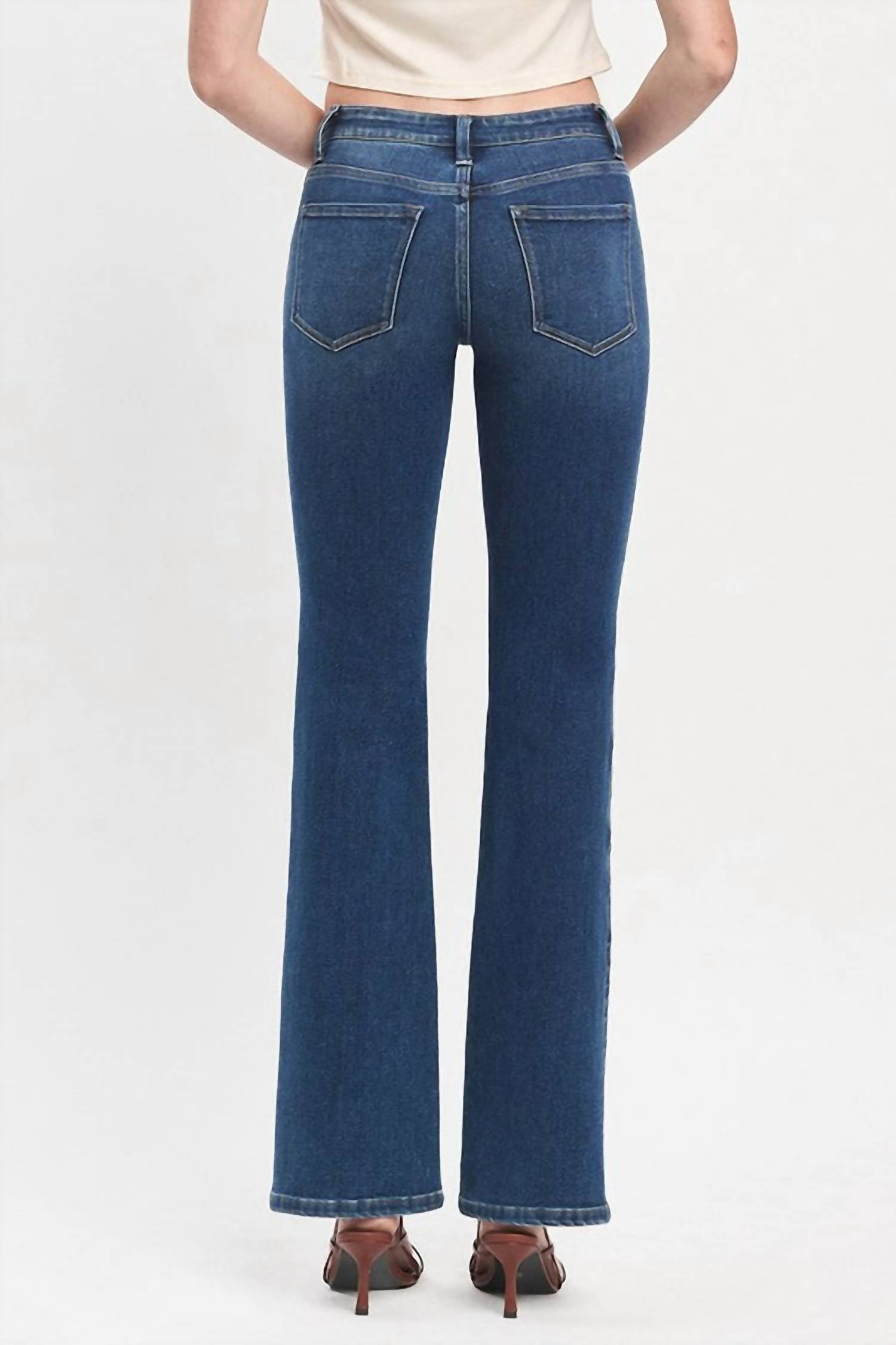 VERVET BY FLYING MONKEY Miranda Relaxed Bootcut Jeans in revere - women's jeans - detail view