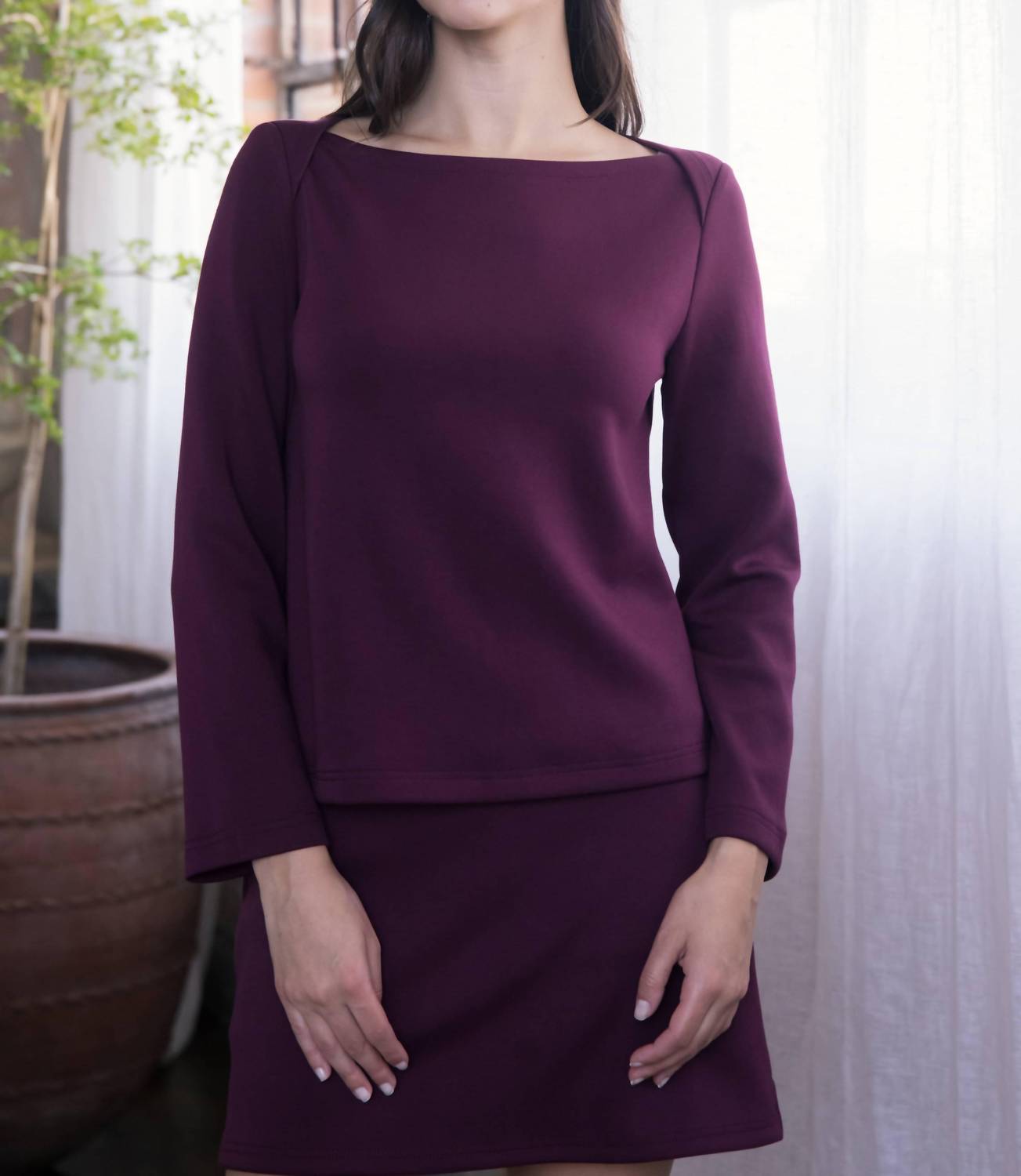 P.Cill - Vera Butter Modal Boat Neck Top
