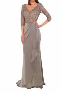 Alyce Paris - Lace long sleeve gown