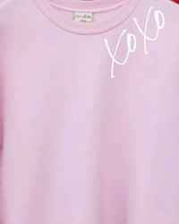 Oat Collective XOXO Graphic Sweatshirt in pink - women's top - detail view