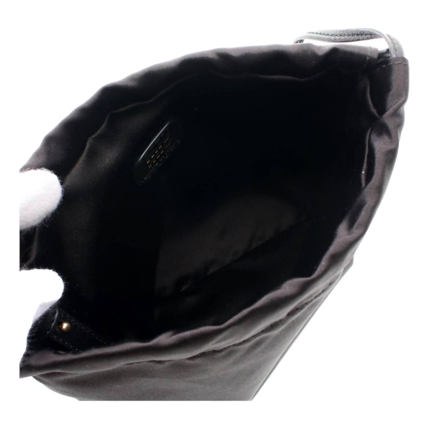 MIU MIU Women's Duchesse Satin Mini Pouch Bag in black - women's bag - view 6