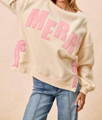Bibi - Merry Bow Fleece Sweatshirt