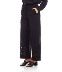Karen Kane - Cutout Embroidery Wide Leg Pants