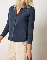 Lilla P - Split Neck Button Down Shirt