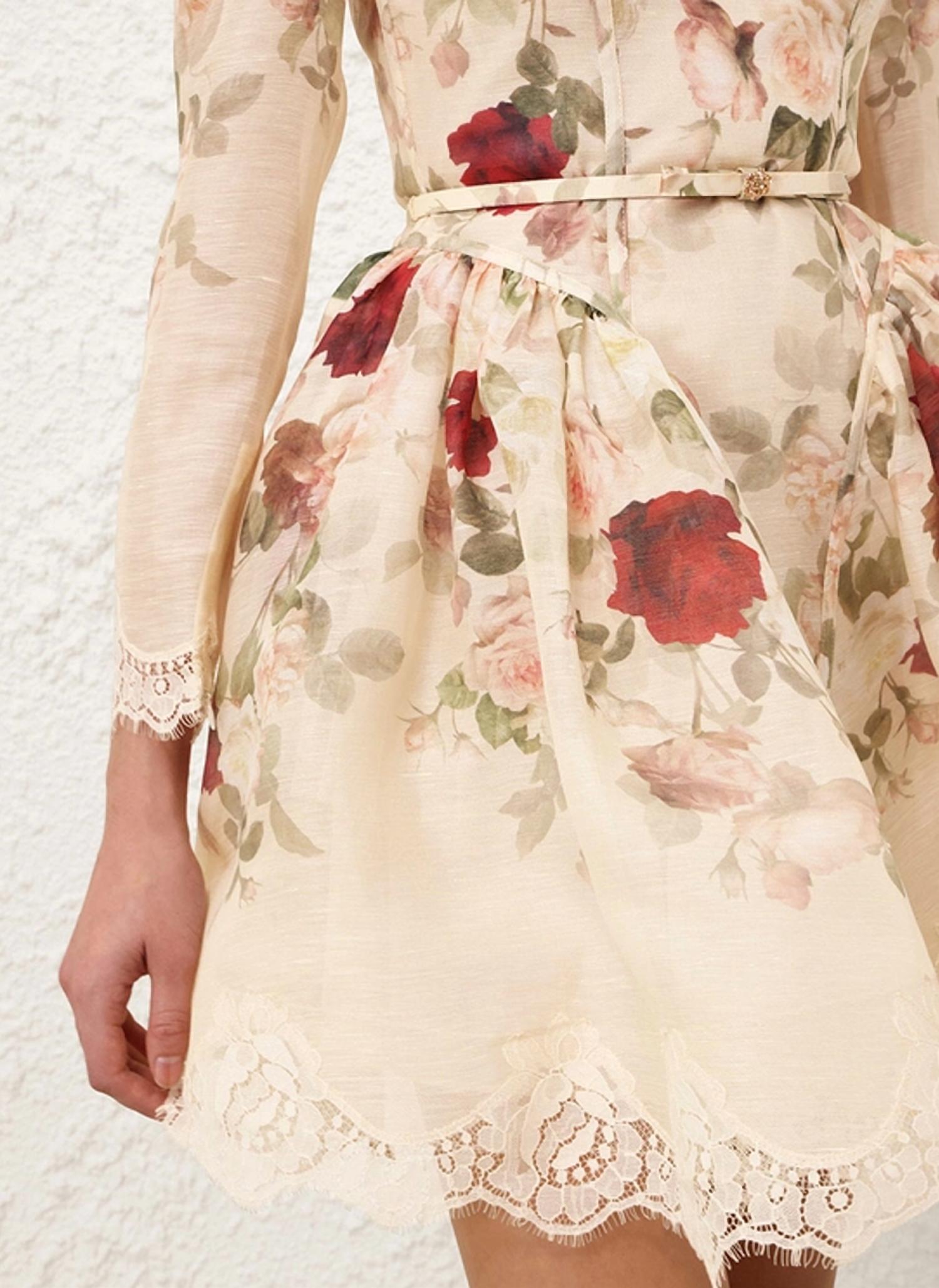 Zimmermann - Hypnotic Lace Trim Mini Dress