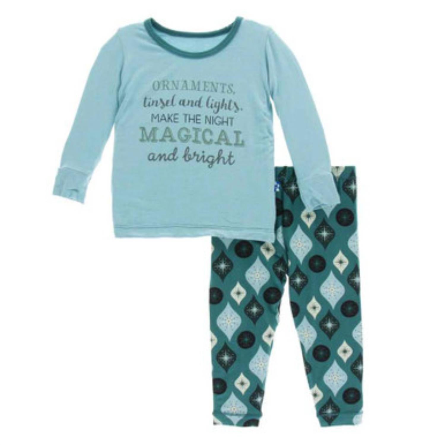 Kickee - Kids' Bamboo Print Long Sleeve Pajama Set