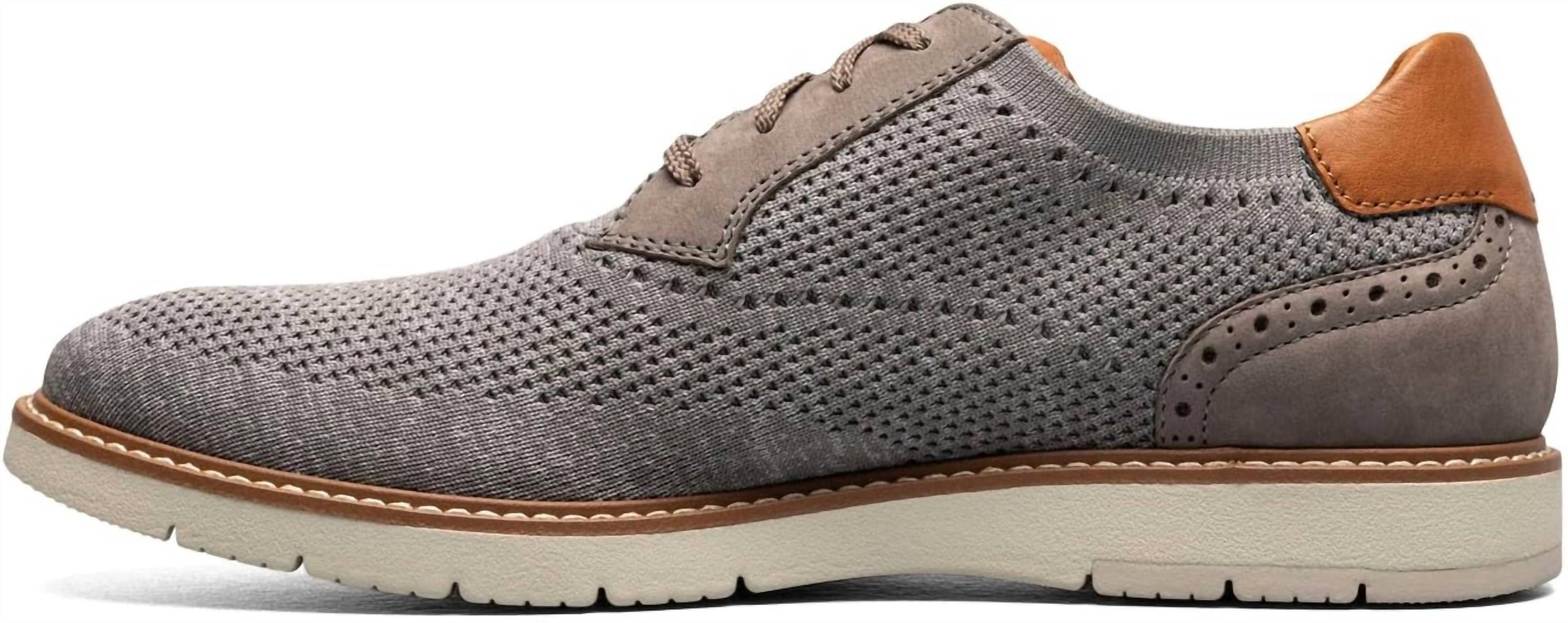 Florsheim Men's Vibe Knit Plain Toe Oxford in grey - men's shoe - alternate view