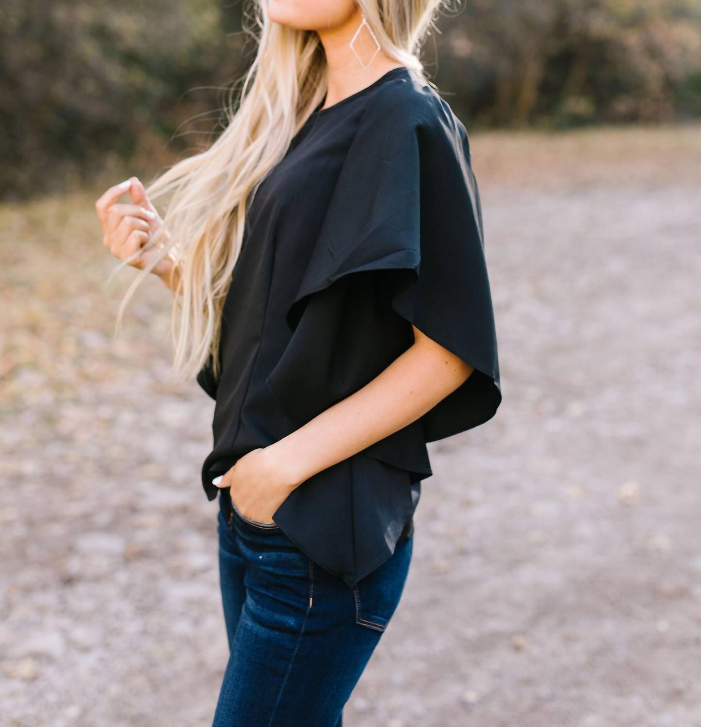 Wing And A Prayer Ruffle Sleeve Blouse
