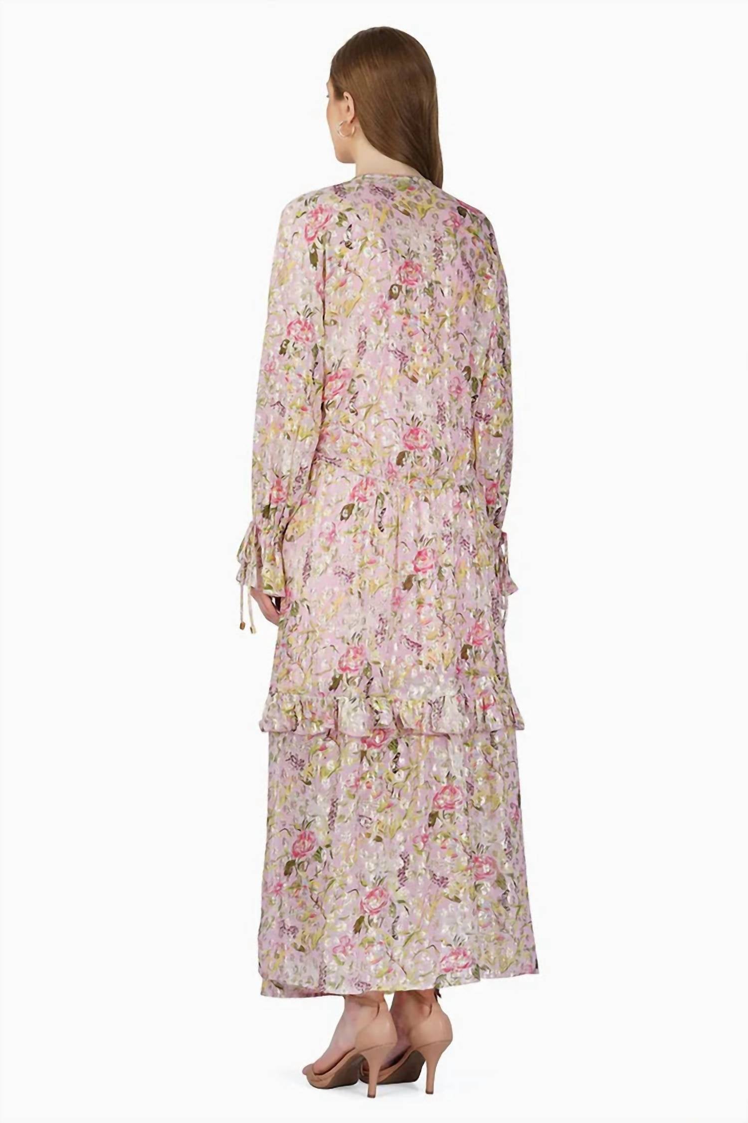 America & Beyond - Floral Lurex Maxi Dress