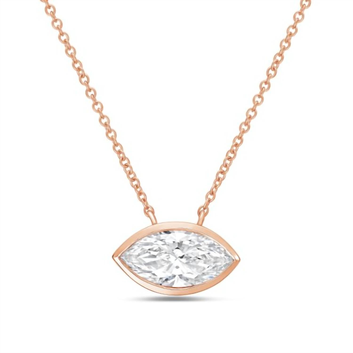 Diana M Jewels - Women's East West Marquise Bezel Pendant (7.00 Ct)