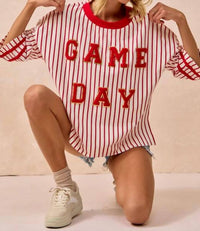 Gameday Couture - A-team Striped Game Day Top