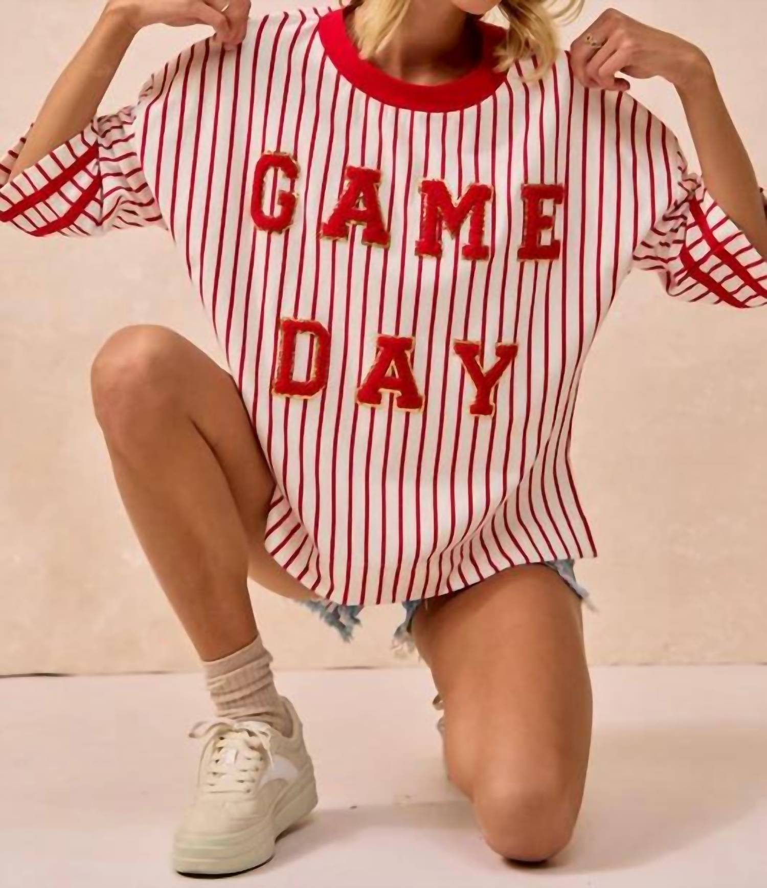 Gameday Couture - A-team Striped Game Day Top