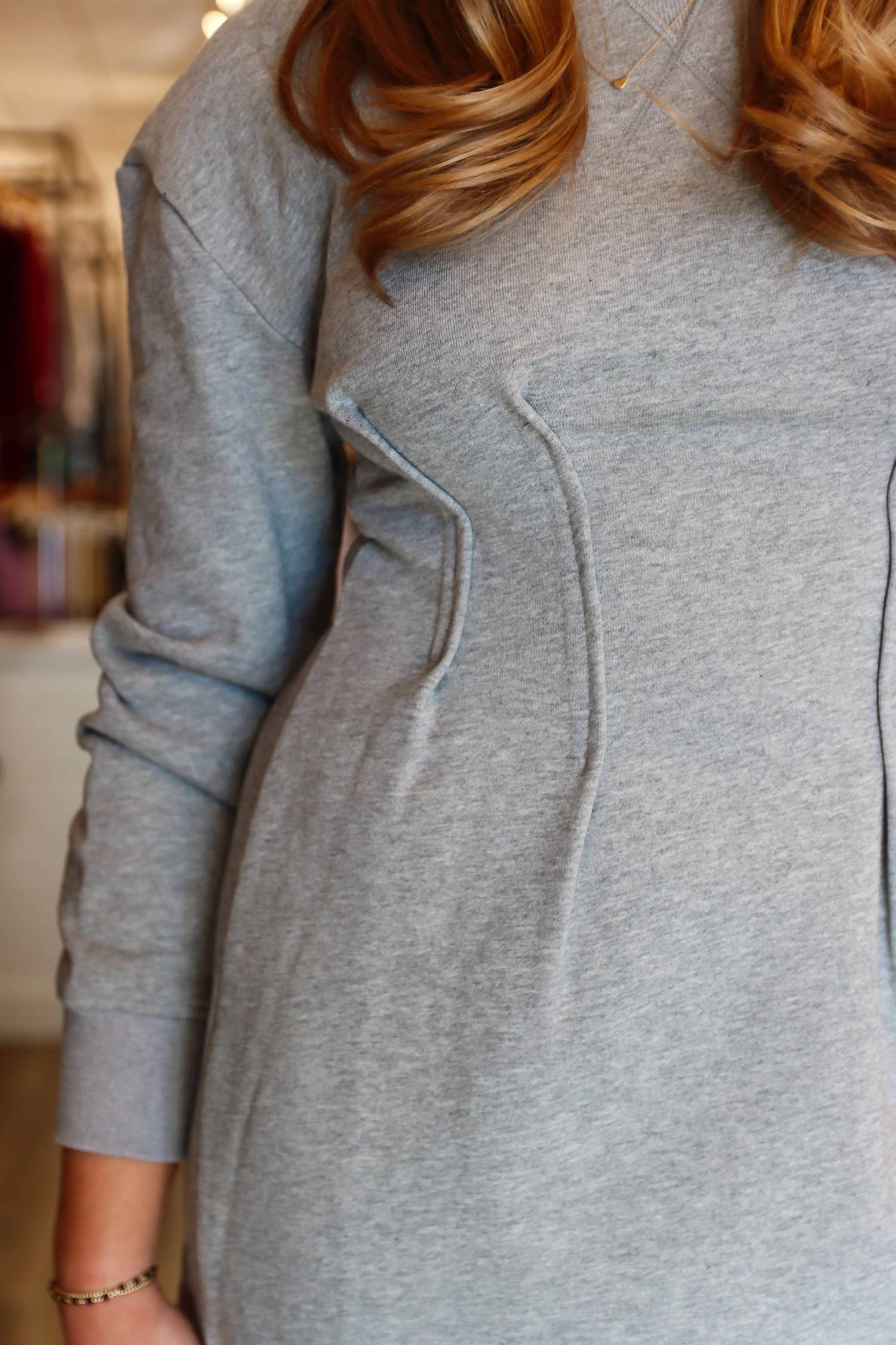 line and dot ESRYN MINI SWEATSHIRT DRESS in grey - women's dress - view 4