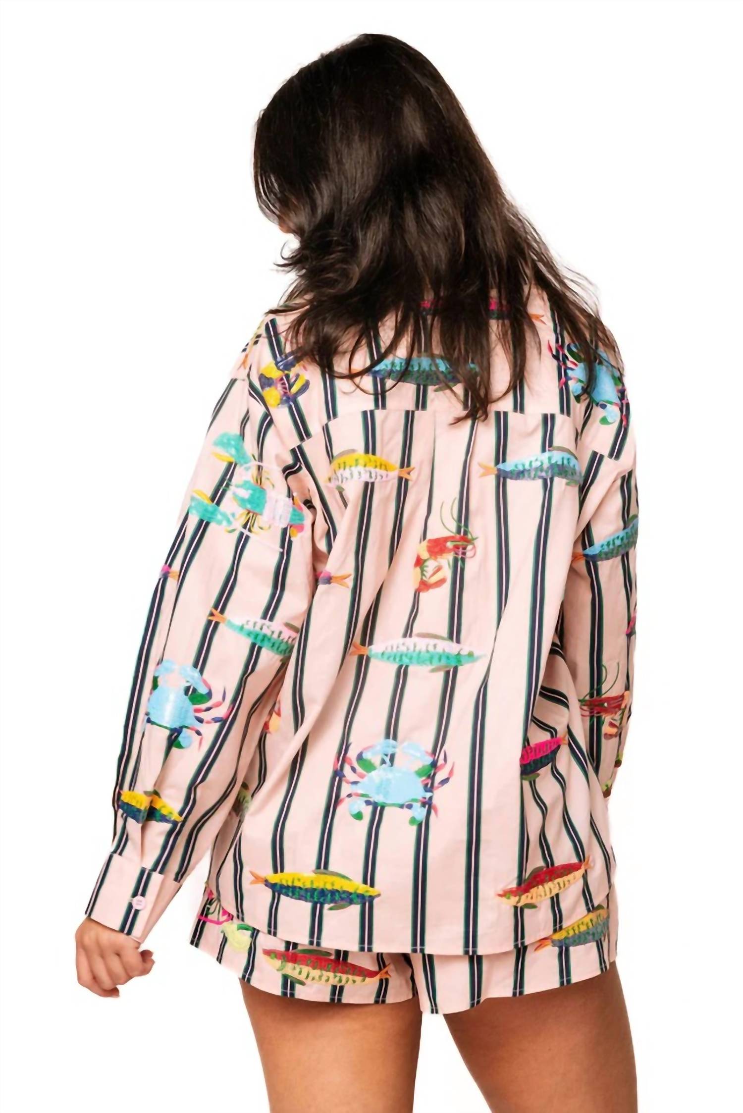 Queen Of Sparkles - Sea Creature Long Sleeve Cotton Top