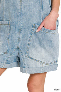 Zenana - Danica Denim Short Overalls