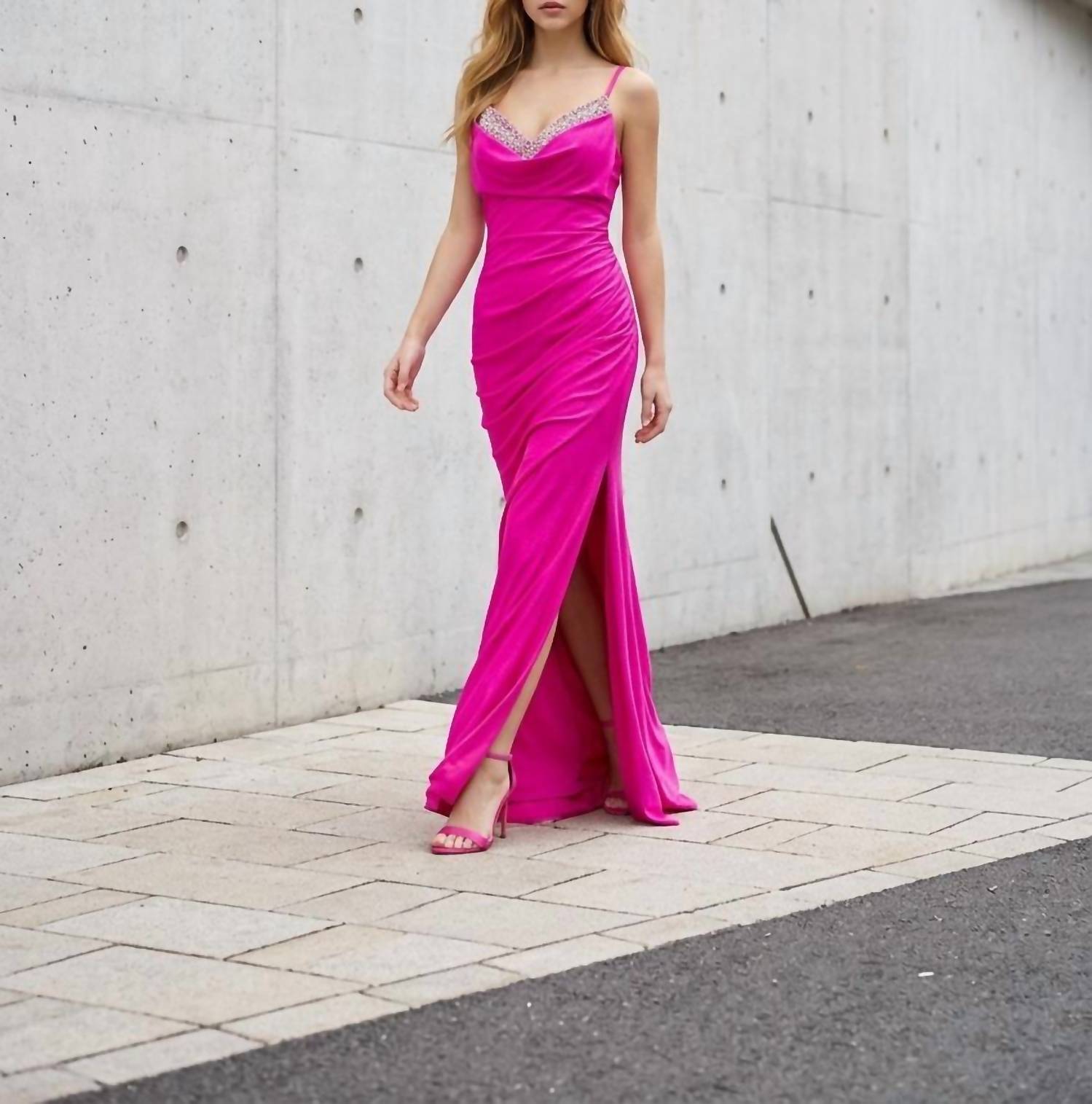 Jovani - High Slit Prom Dress
