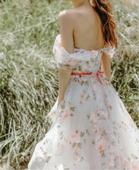 Watters - Rosabel Layered Skirt Floral Print Wedding Gown