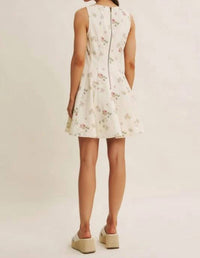 In February - English Rose Fit & Flare Cotton Mini Dress