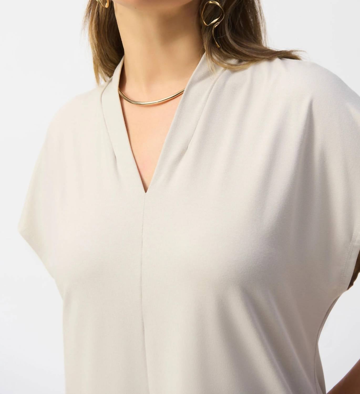Joseph Ribkoff - V-neck Short Dolman Sleeve Top