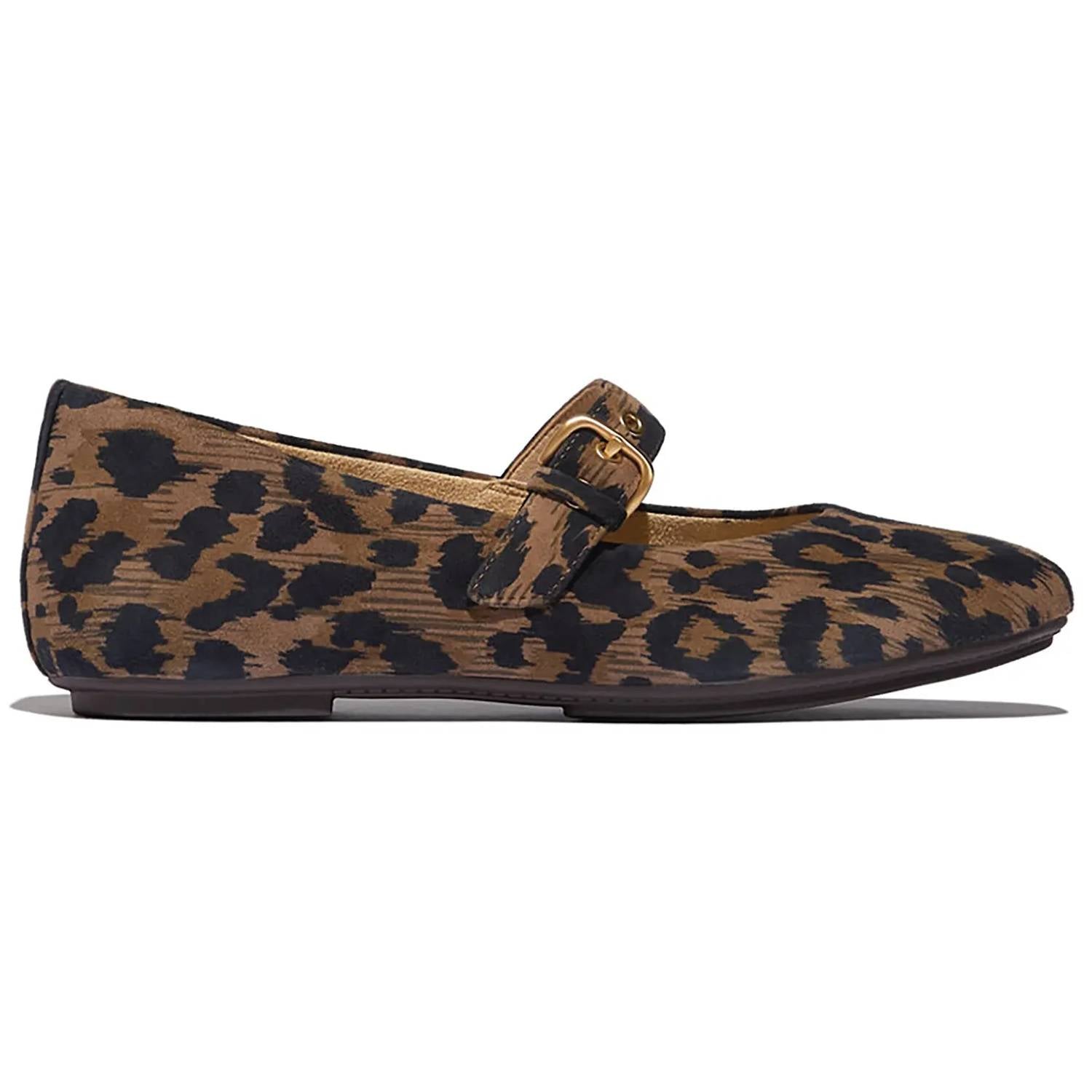 Fitflop - Women's Delicato Leopard Suede Mary Jane Shoes