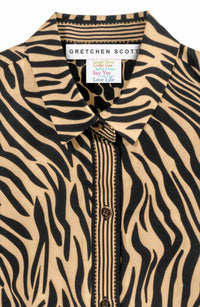 GRETCHEN SCOTT Boyfriend CDC Shirt in zebra khaki - women's shirt - view 5
