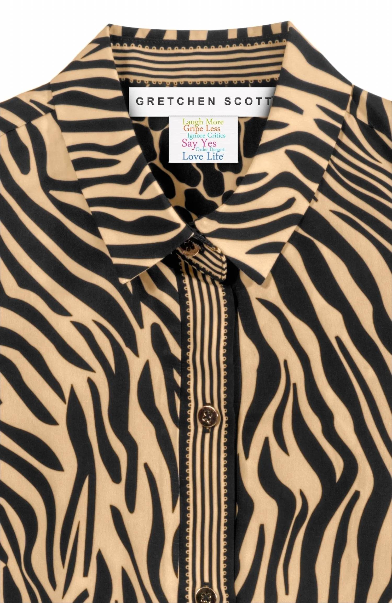 GRETCHEN SCOTT Boyfriend CDC Shirt in zebra khaki - women's shirt - view 5