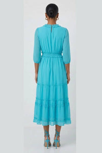 Nicole Miller - Smocked Waist Tiered Maxi Dress