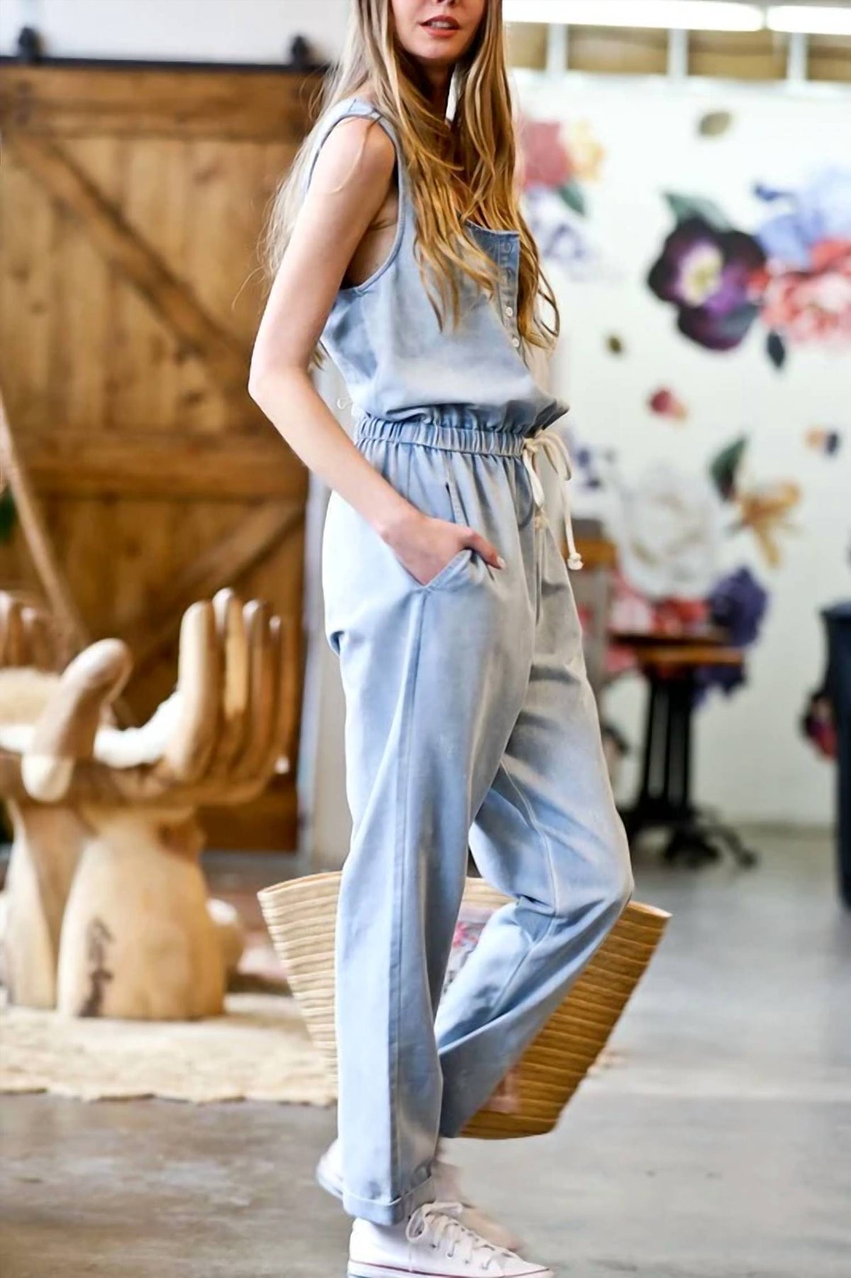 Mazik - Sleeveless Button Down Romper