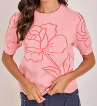 Bon - Camellia Floral Sweater Top