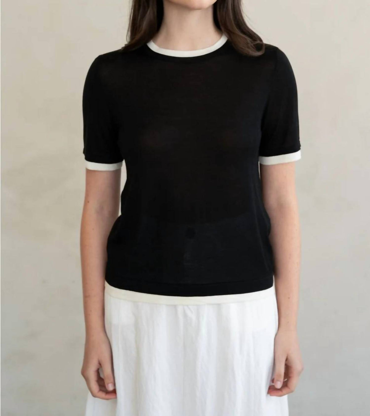Elle Grey - Contrast Short Sleeve Tee