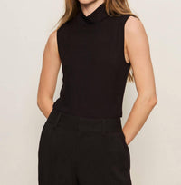 Sanctuary Essential Sleeveless Mock Neck Tank Top in black 1 - women's tank top - view 4