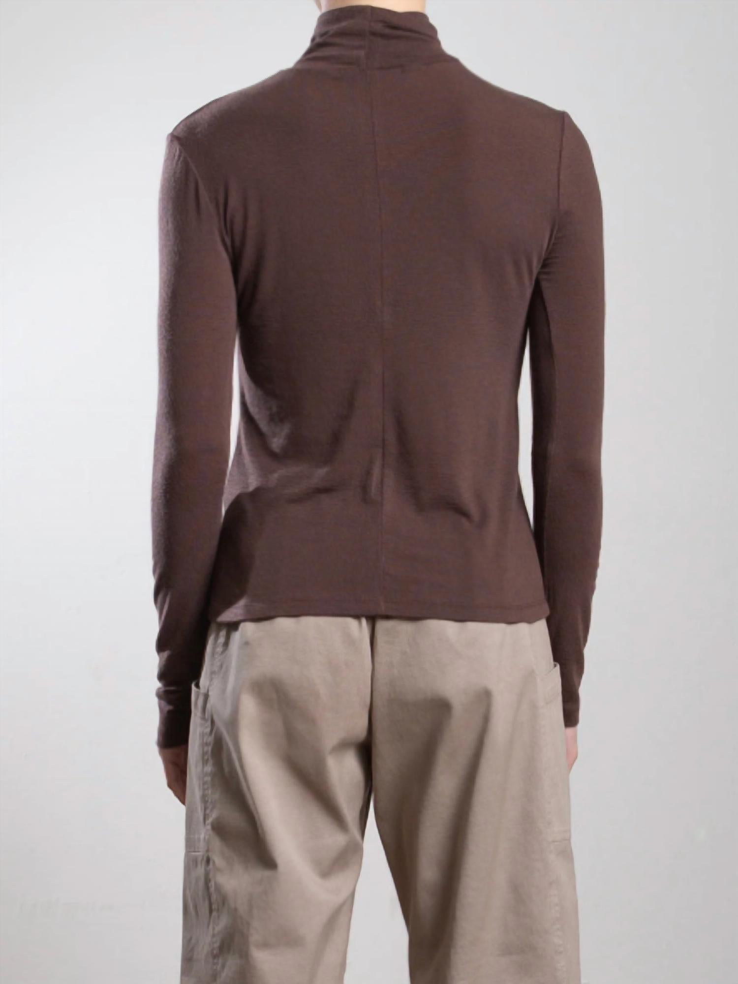 Pharaoh Shiloh Turtleneck Top in chocolate - women's sweater - detail view