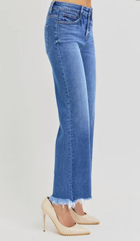 Risen - Tummy Control High Rise Ankle Straight Jeans
