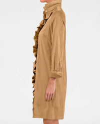Gretchen Scott - Ruffle Rumble Suede Dress
