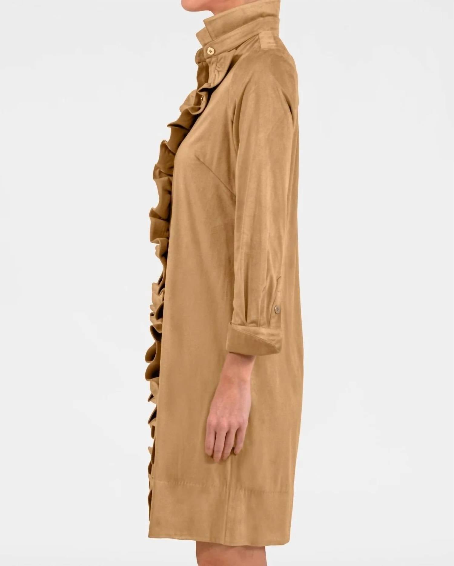 Gretchen Scott - Ruffle Rumble Suede Dress