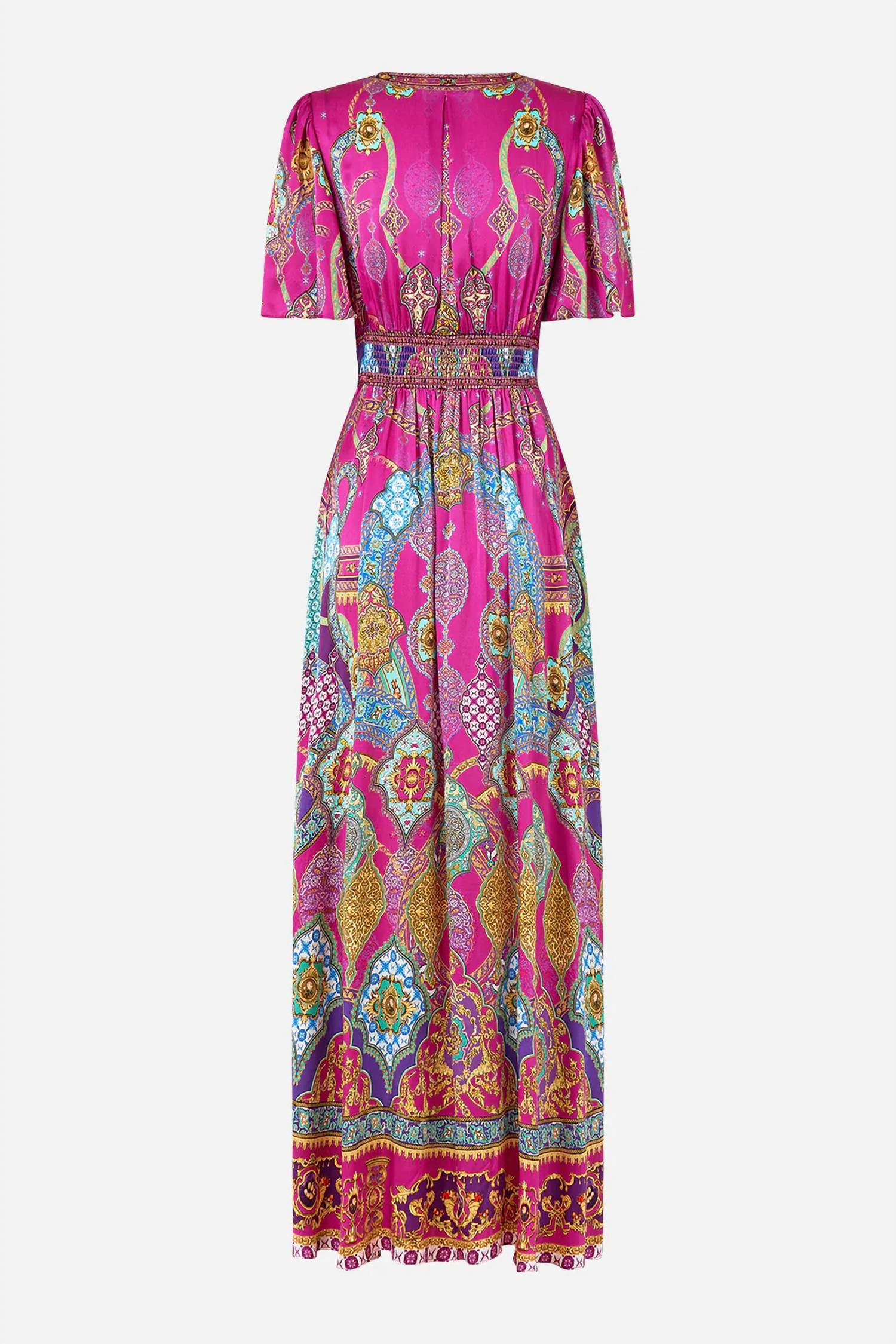 Camilla - Shaped Waistband Dress With Flutter Sleeves