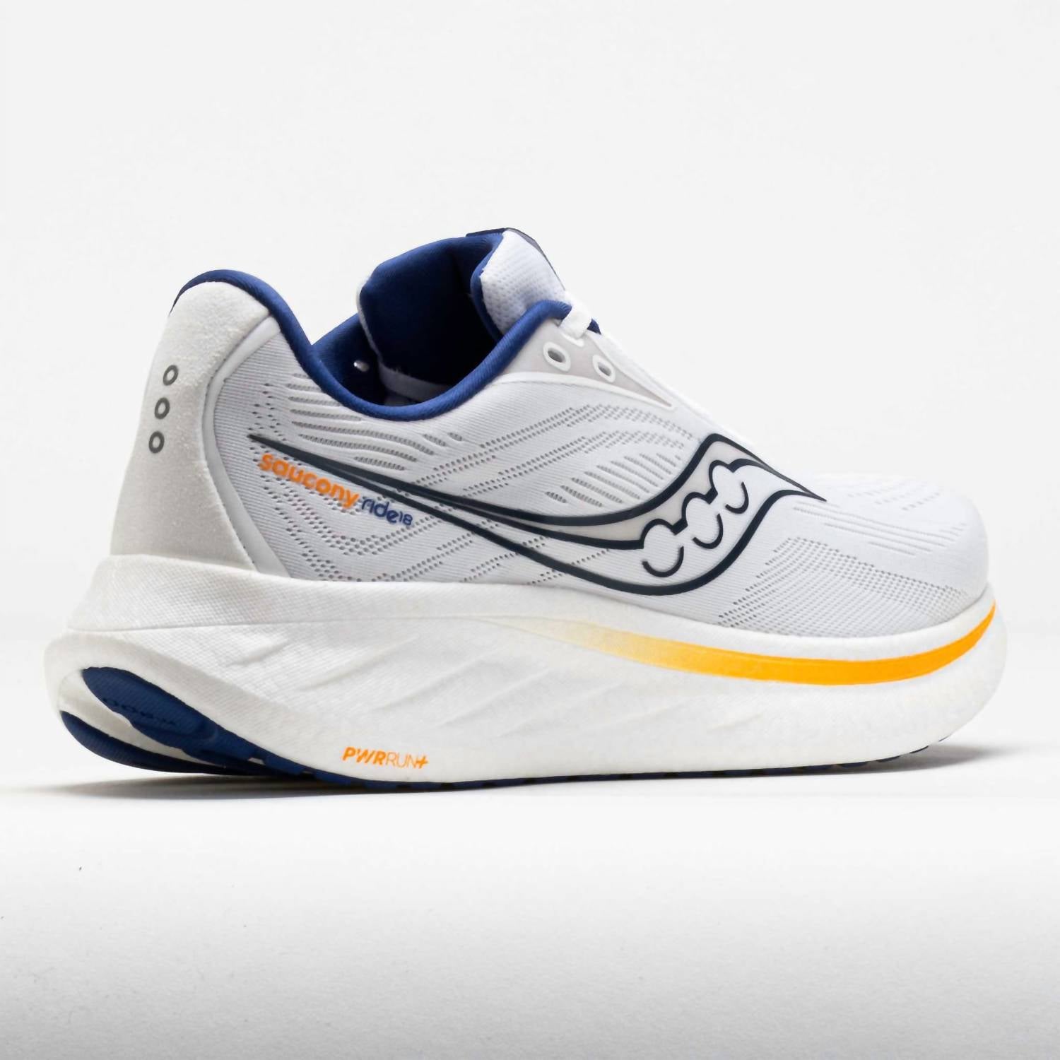 SAUCONY Men's Ride 18 Shoe in white azurite blanc azurite - men's shoe - alternate view