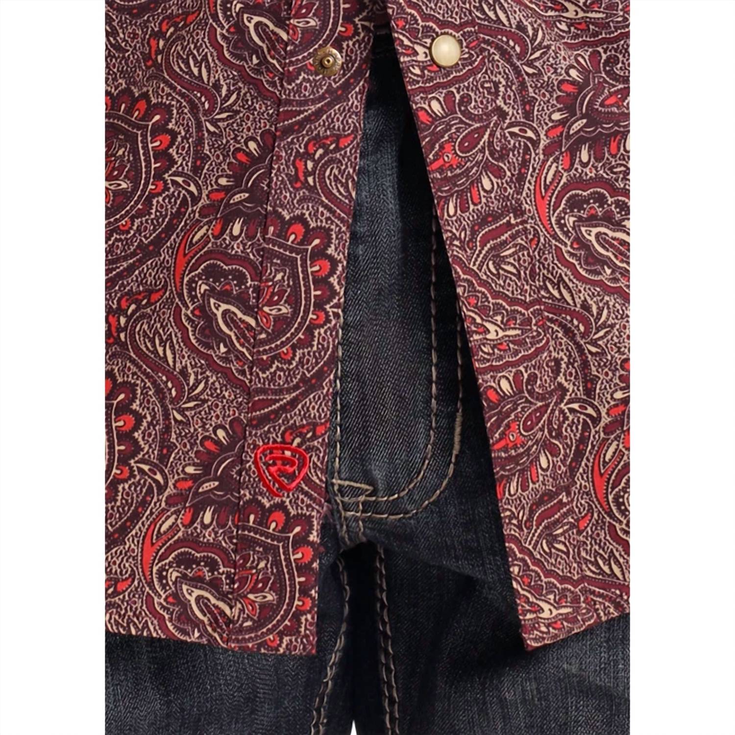 Rock & Roll Denim - Paisley Printed Long Sleeve Snap Shirt