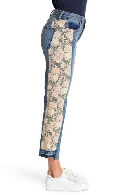 Current/Elliott - Uneven Seemed Original Straight Floral Jeans