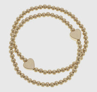 Canvas Style - Women's Stretch Beaded Heart Bracelet