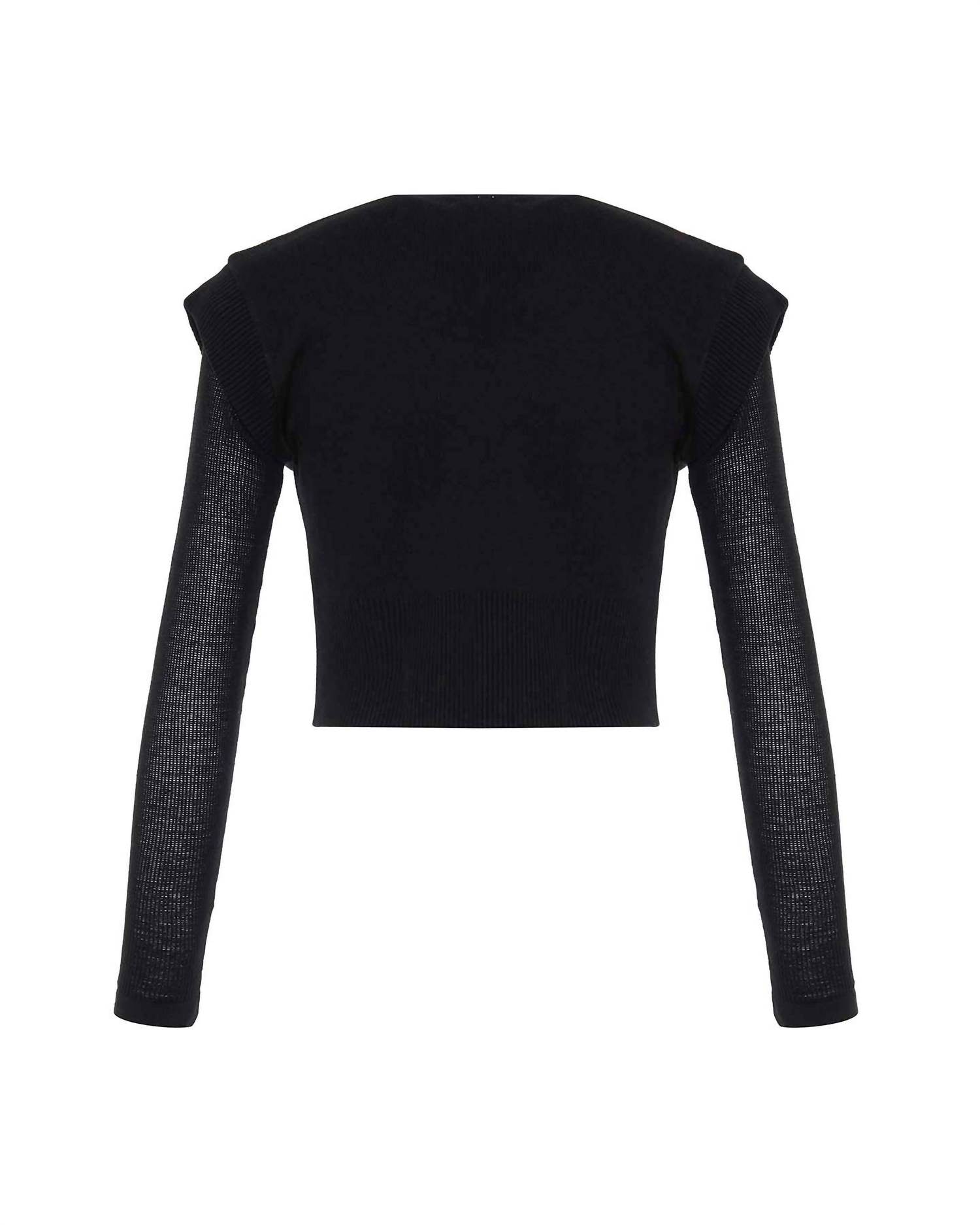Theo The Label - Women's Nomia Sheer Sleeve Crew Neck Sweater